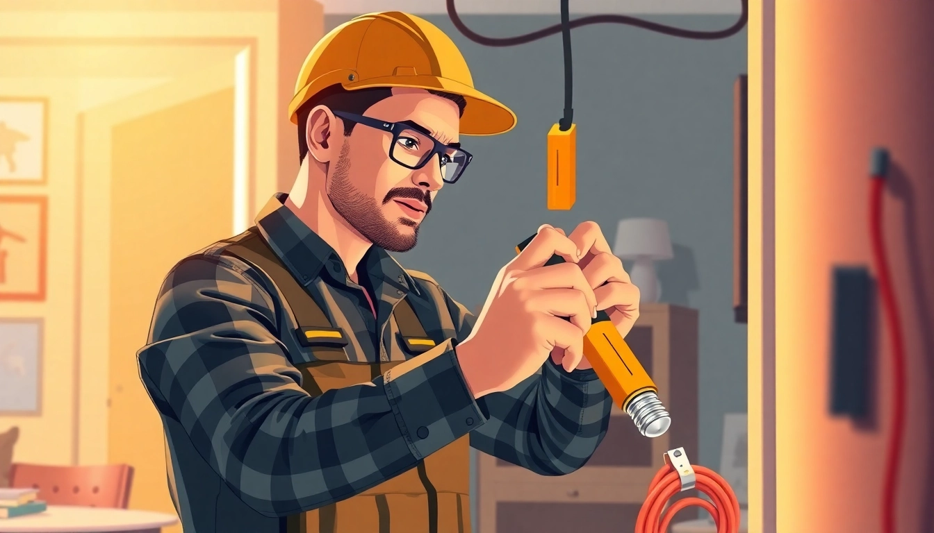 Electrician Notdienst: skilled electrician troubleshooting electrical issues at home.