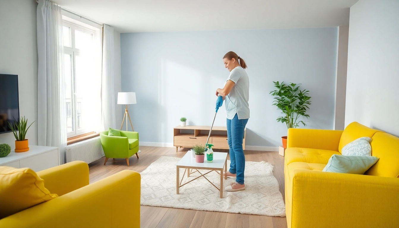 Experience professional bond cleaning Logan services, featuring expert cleaners revitalizing a living room.