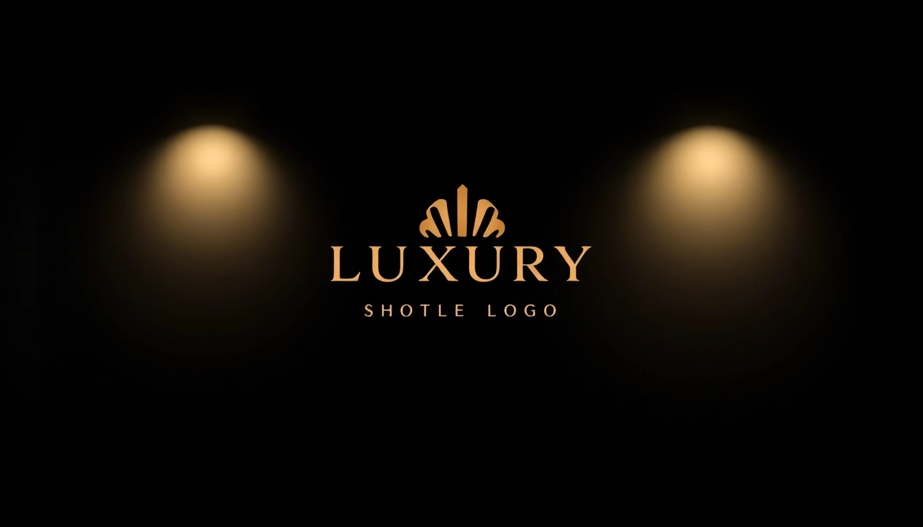 Discovering more information about a luxury brand with elegant logo on a black background