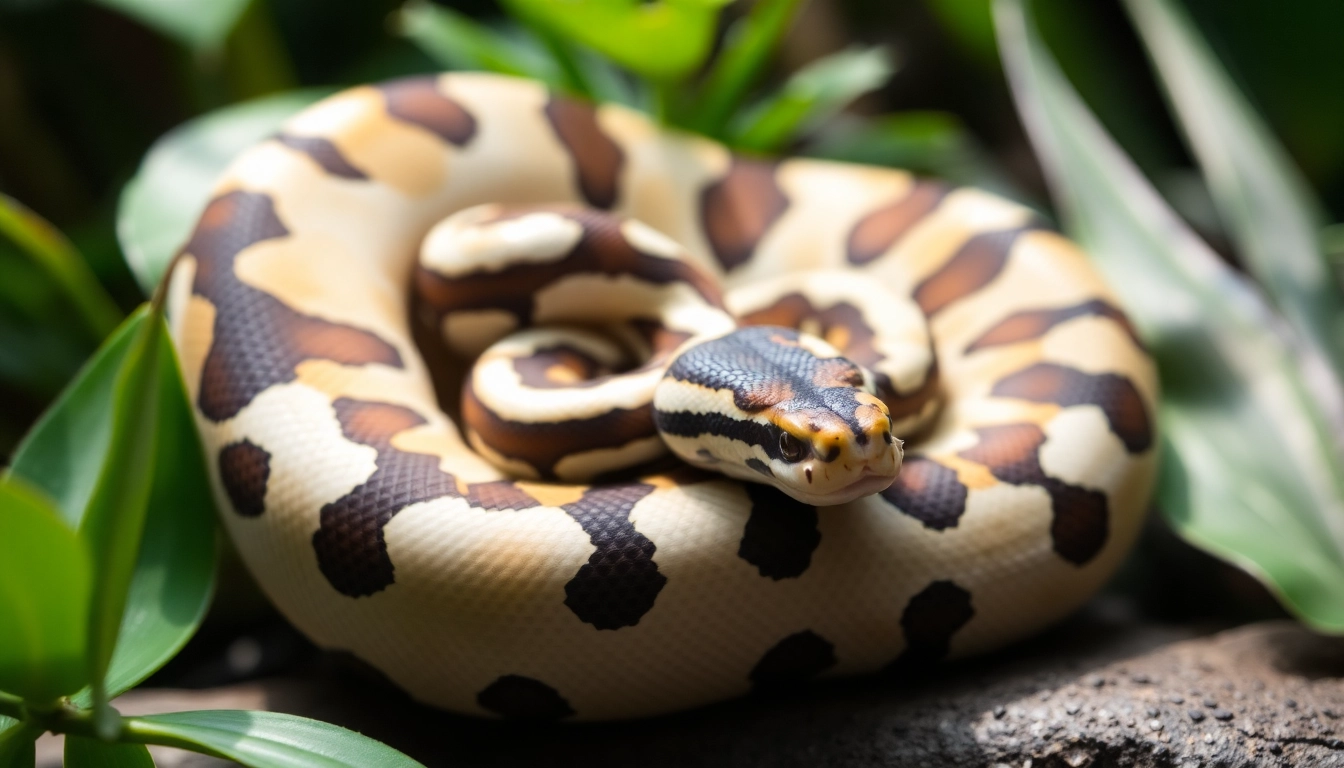 Discover a stunning panda pied ball python for sale with unique patterns and beautiful colors.