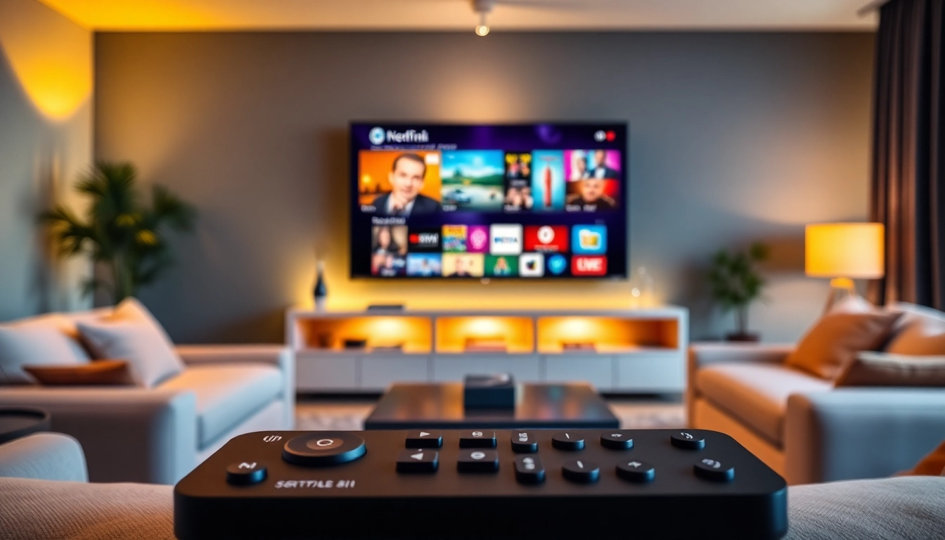 Engaging view of IPTV Subscription USA service, showcasing home entertainment setup with vibrant channels.