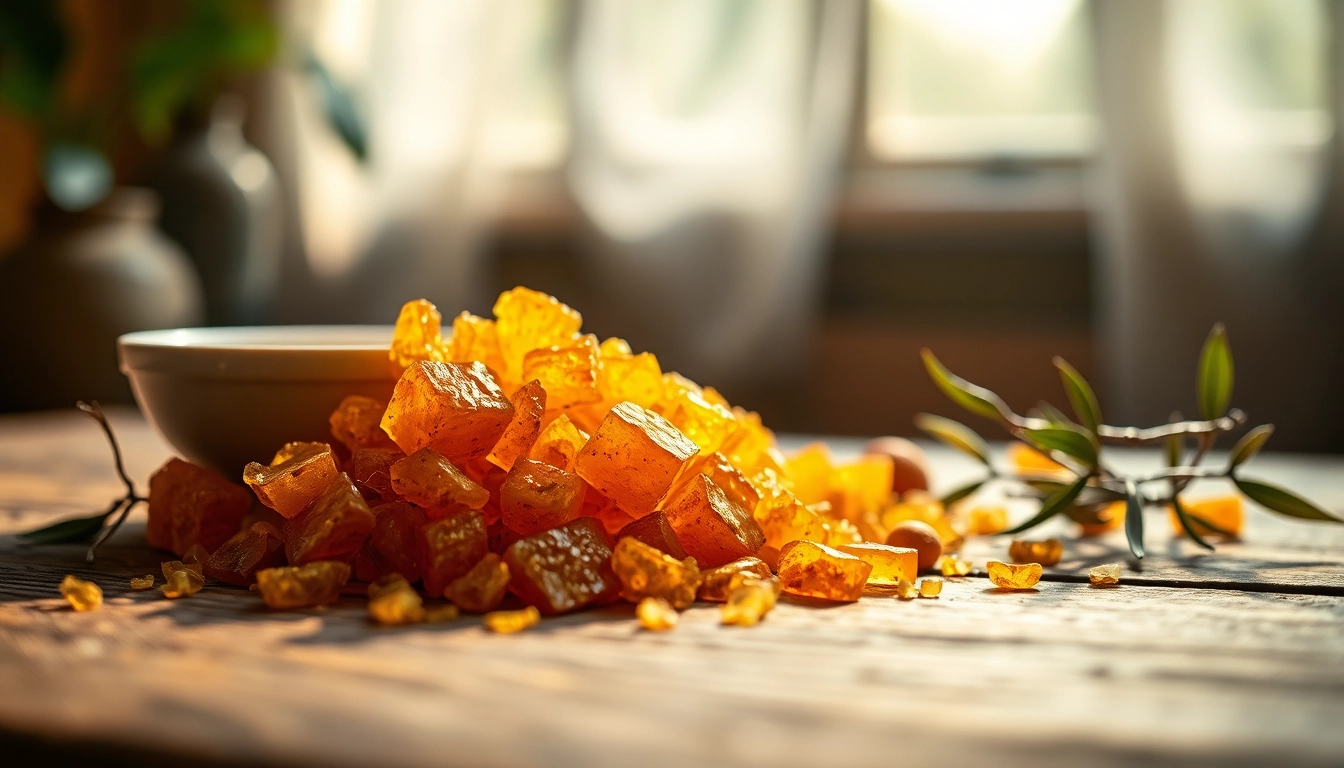 Close-up of louban dakar resin incense showcasing its natural texture and rich colors.
