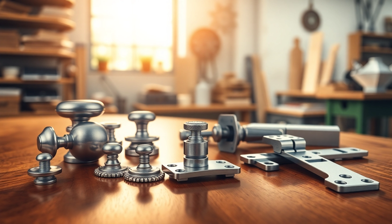 Showcase of diverse furniture hardware suppliers, featuring elegant knobs and hinges.