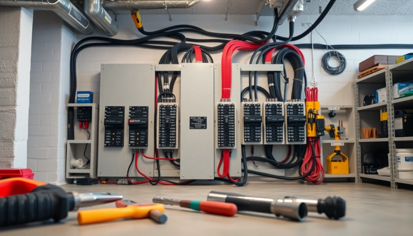 Inspecting an Electrical Panel with clear view of its components and organization.
