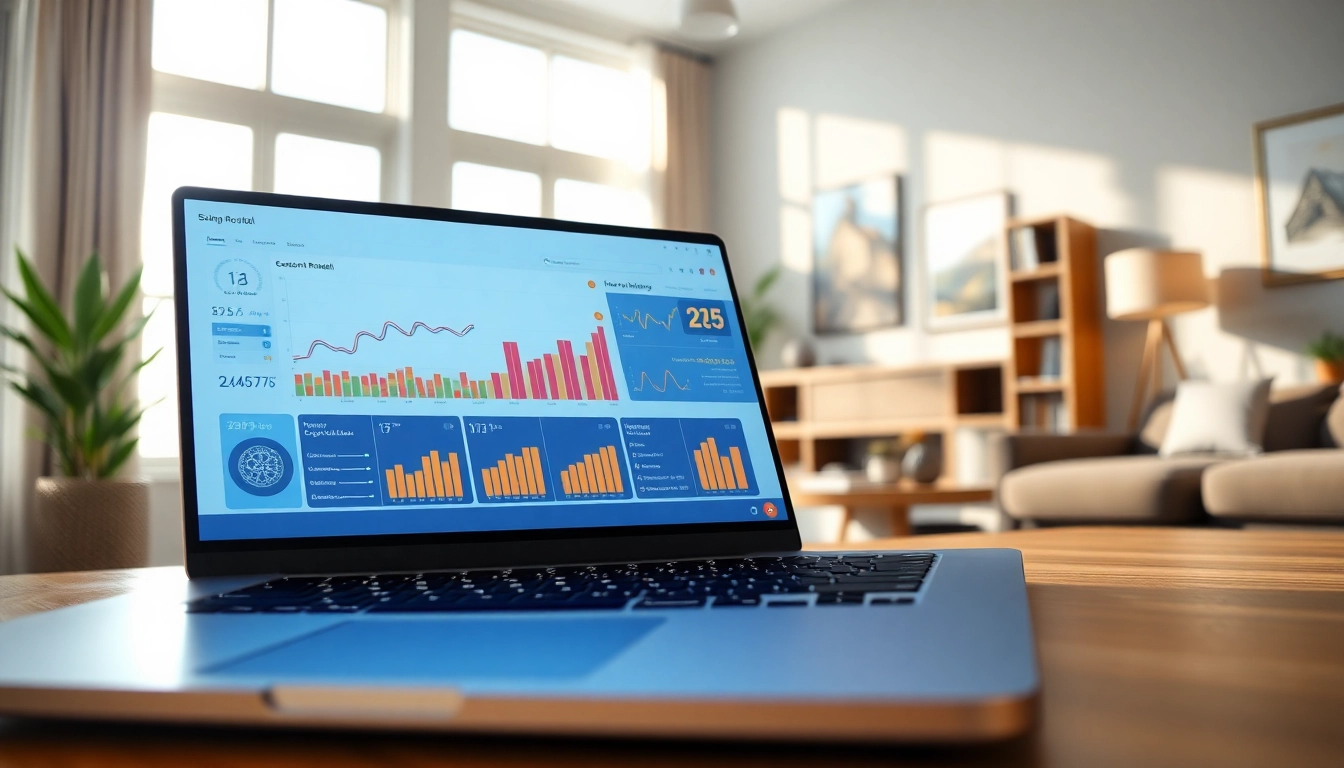 Engaging visual of short-term rental ai software interface displayed professionally on a laptop.