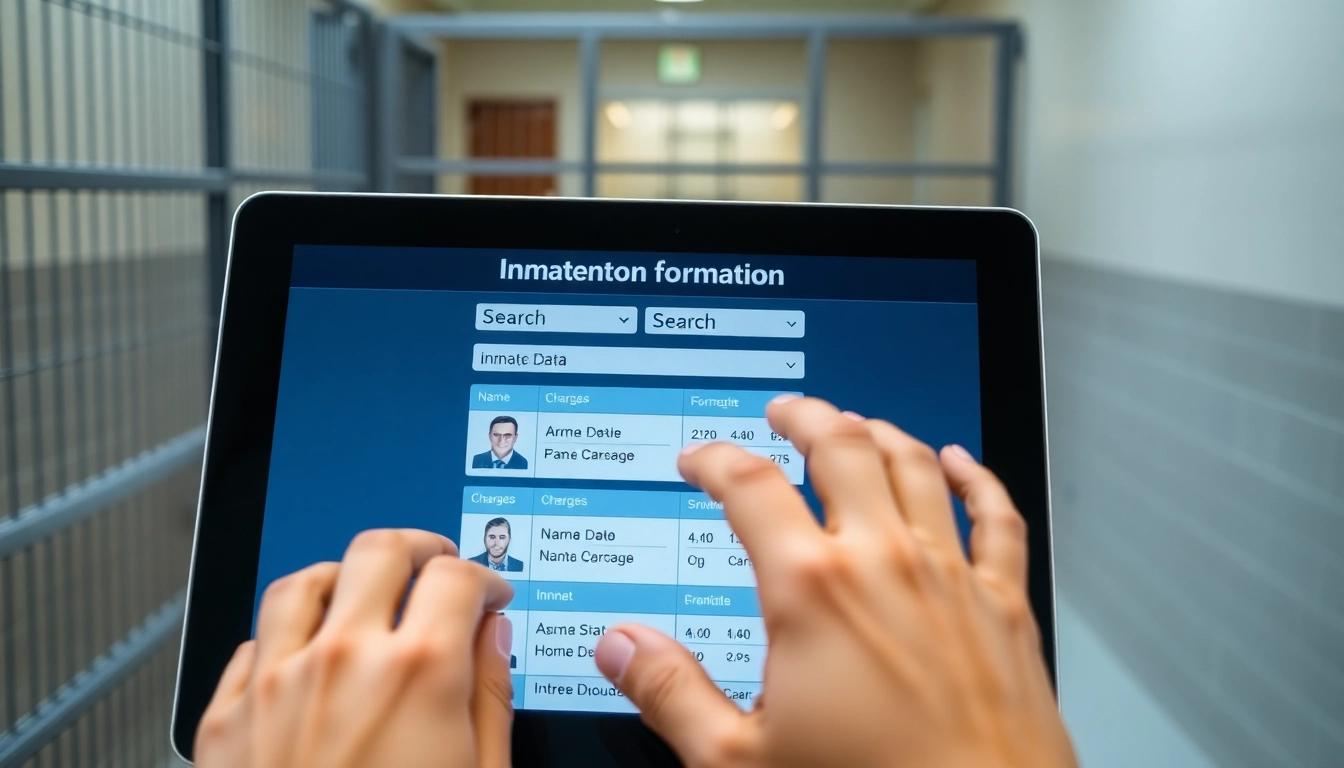 Searching for whos in jail oc inmate information on a digital interface