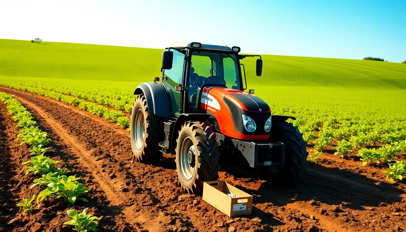 Massey Ferguson Traktor in einem blühenden Feld mit lebendigen Erntefarben.