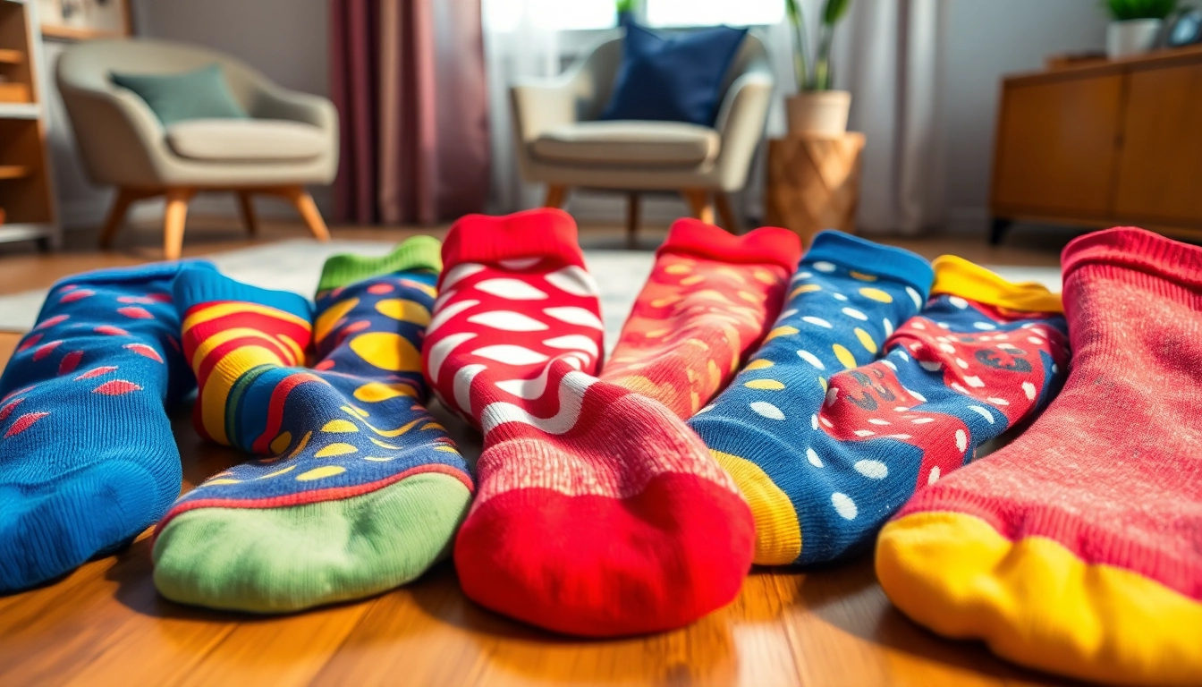 Showcasing colorful 5 Pairs Mixed Socks with unique patterns, inviting viewers to explore fashion choices.