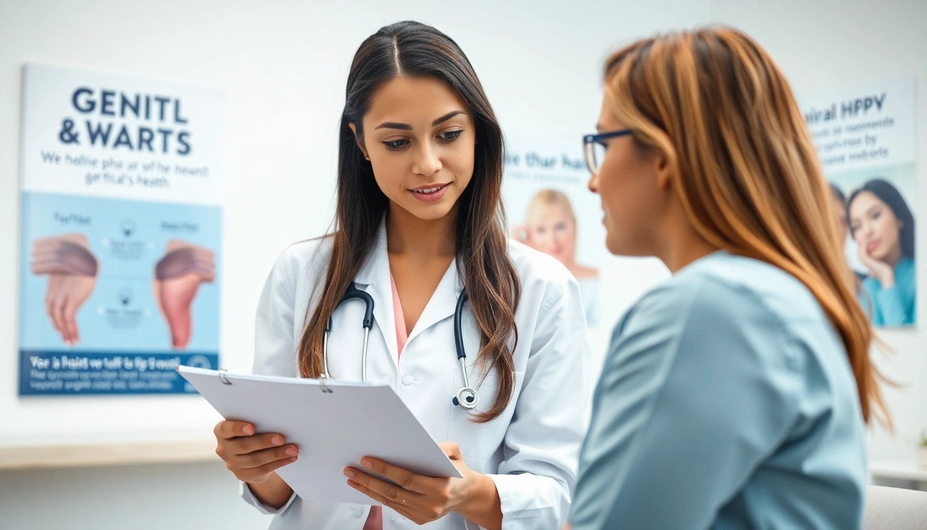 Discussing treatment options for genital warts cure during a medical consultation