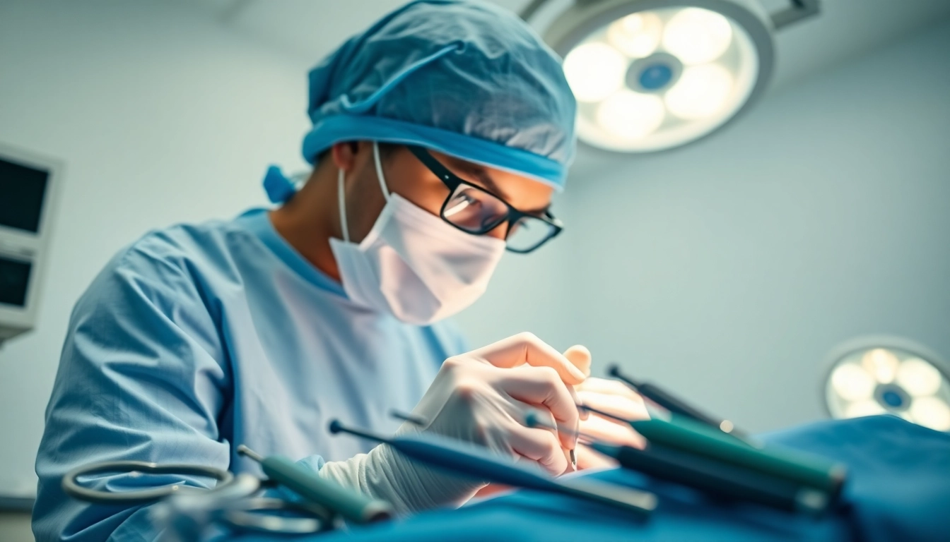 Plastische Chirurgie Braunschweig: Professioneller Chirurg bei ästhetischem Eingriff in einem modernen OP-Saal.