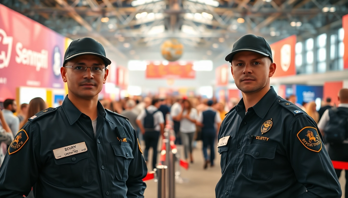 Unarmed security guards ensuring safety at a lively event, showcasing professionalism and vigilance.