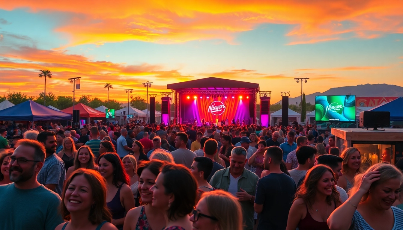 Experience vibrant henderson entertainment at an outdoor concert filled with joyful crowd.