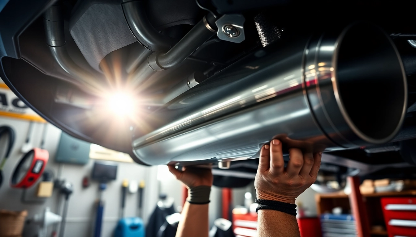 Professionally install an f80 midpipe under a BMW M3 with precise detailing.