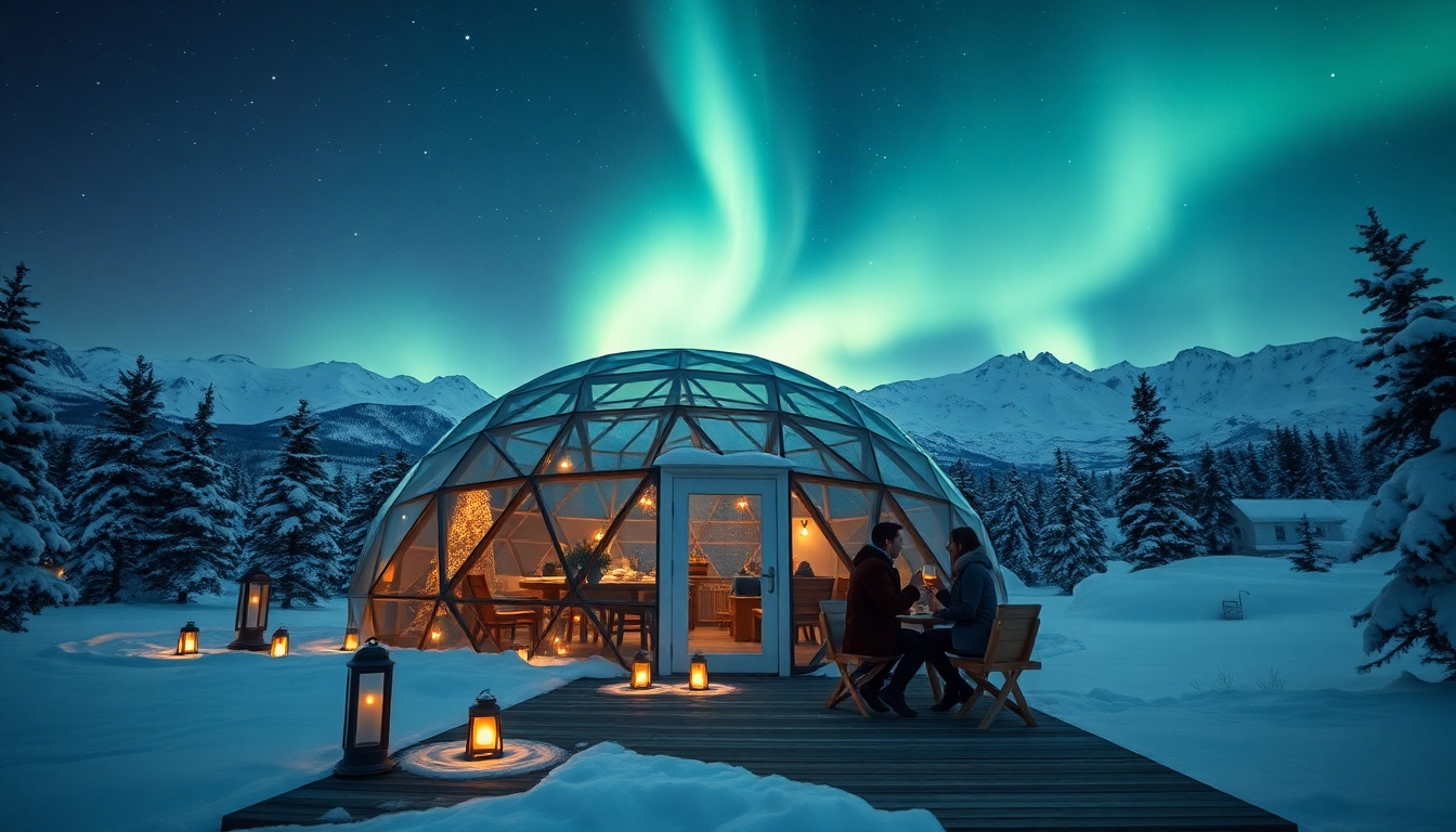 Experience the enchanting landscape of an Igloo hotel finland with stunning Northern Lights.
