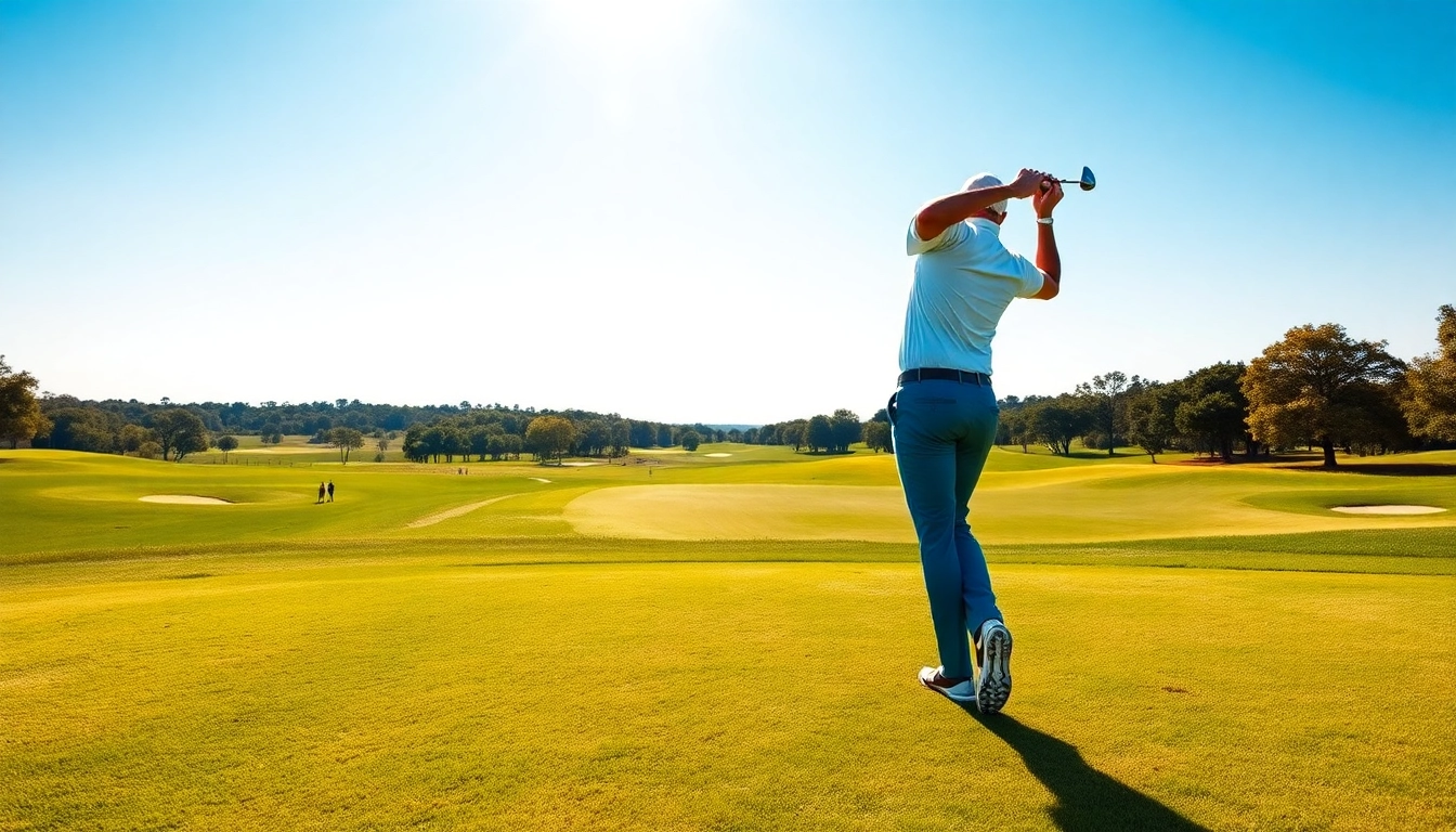 Shawn Callahan showcasing his golf technique on a sunny course, emphasizing professional instruction.