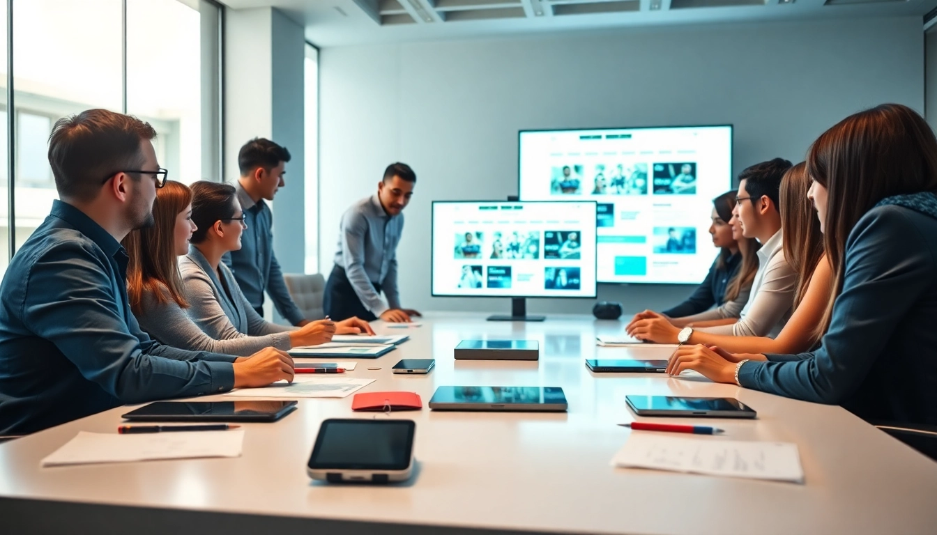 Showcase teamwork in seo and web design companies through a vibrant office collaboration scene.
